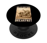 Miles Before Breakfast Motorcycle Adventure Design PopSockets Adhesive PopGrip