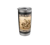 Miles Before Breakfast Motorcycle Adventure Design Stainless Steel Insulated Tumbler