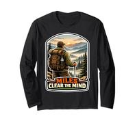 Miles Clear The Mind Hiker Mountain Landscape Long Sleeve T-Shirt