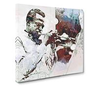 Miles Davis Canvas Print | Gallery Wrapped 30mm Frame Wall Art | 20x20 inches | Ready to Hang | Modern Picture | Living Room Bedroom Lounge Office