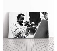 Miles Davis Canvas Print | Gallery Wrapped 30mm Frame Wall Art | 24x16 inches | Ready to Hang | Modern Picture | Living Room Bedroom Lounge Office