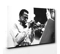 Miles Davis Canvas Print | Gallery Wrapped 30mm Frame Wall Art | 30x20 inches | Ready to Hang | Modern Picture | Living Room Bedroom Lounge Office