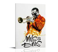 Miles Davis Creative Waterproof Decorative Paintings Free of Framing Directly Pasted with Moisture-proof And Anti Fouling Materials Living Room Bedroom Hanging Paintings Artistic Sense Home GiftsFrame