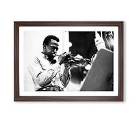 Miles Davis Framed Print | A2 Walnut Framed Wall Art | Ready to Hang | Modern Nature Picture | Living Room Bedroom Lounge Office