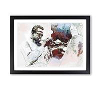 Miles Davis in Abstract Framed Print | A2 Black Framed Wall Art | Ready to Hang | Abstract Fantasy Picture | Living Room Bedroom Lounge Office