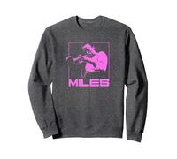 Miles Davis Jazz Music Pink Square Sweatshirt, Adult Unisex, Dark Heather Grey, XX-Large