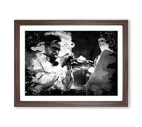 Miles Davis Modern CB Framed Wall Art Print, Ready to Hang Picture for Living Room Bedroom Home Office Décor, Walnut A3 (46 x 34 cm)