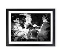 Miles Davis Modern CB Framed Wall Art Print, Ready to Hang Picture for Living Room Bedroom Home Office Décor, Black A2 (64 x 46 cm)