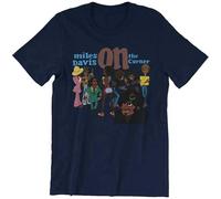 Miles Davis On The Corner Men T-Shirt Jazz Trumpet Legend Sketches Tee Size XL Navy