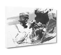 Miles Davis V1 Canvas Print | Gallery Wrapped 30mm Frame Wall Art | 20x14 inches | Ready to Hang | Modern Picture | Living Room Bedroom Lounge Office