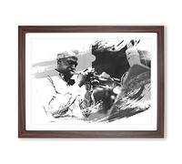 Miles Davis V1 Modern Framed Print | A2 Walnut Framed Wall Art | Ready to Hang | Modern Nature Picture | Living Room Bedroom Lounge Office