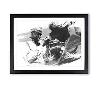 Miles Davis V1 Modern Framed Wall Art Print, Ready to Hang Picture for Living Room Bedroom Home Office Décor, Black A3 (46 x 34 cm)
