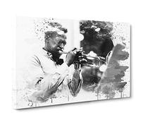 Miles Davis V3 Canvas Print | Gallery Wrapped 30mm Frame Wall Art | 30x20 inches | Ready to Hang | Modern Picture | Living Room Bedroom Lounge Office
