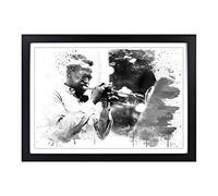 Miles Davis V3 Framed Wall Art Print A2 Black