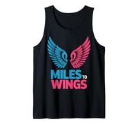 Miles to Wings Blue Pink Winged Design Tank Top