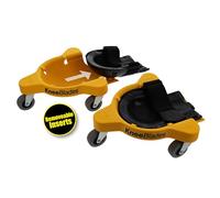 Milescraft 1603 Knee Blades-Durable Heavy-Duty Knee Pads with 3 Casters & Comfortable Gel Cushions for Unisex Adult, Full 360° Turn Capability Without Lifting from the Floor, Yellow, One Size