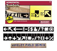 Milescraft 2207 1.5in. & 2.5in. Arrow and Symbol Templates for Sign PRO & Sign Crafter Jig- Rout Custom Wood Signs with Additional Symbols - 26pcs.