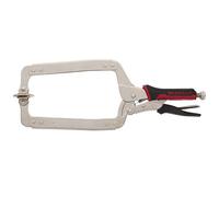 Milescraft 4003 8in Face Clamp - Heavy Duty, Locking, C-Clamp with Adjustable Swivel Pads, for Pocket Hole Joinery, Wood Projects, Welding and More
