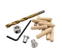 Milescraft 5339 Dowel Kit 3/8in - Includes Brad Point Drill Bit, Fluted Wooden Dowel Pins with Chamfered Ends (10pcs), 2 Dowel Tenon Centers, and Depth Stop- Ideal for Woodworking & Joining Projects