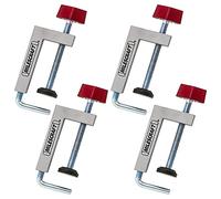 Milescraft 7209 Universal Fence Clamp 4-Pack - for Mitre Saws, Router Tables, Table Saws- Clamping Squares - 3/8" Rod - Rigid Aluminum Body - Woodworking Clamps