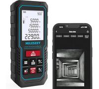 MiLESEEY 70M Laser Measure Device with Phone App Battery Included | ±2mm Accuracy, Area Measurement,Volume and Pythagoras, 2"LCD Backlit,Mute, Battery Included