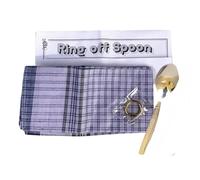 MilesMagic Magician's Ring Off Spoon Gimmick | Penetration Illusion with Metal Ring, Spoon, and Handkerchief | Real Street or Stage Close Up Magic Trick