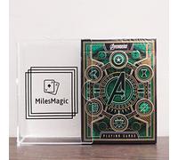 MilesMagic Theory11 Avengers Infinity Saga Green Edition Playing Cards with Acrylic Transparent Crystal Clear Card Clip for Deck
