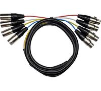 Milestock 4-Channel XLR Male to Female Audio Snake Cable, Color Coded for Live, Recording, Studios, Mixers, IEM & Mic Systems, 15Ft