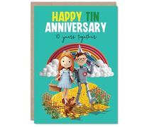 Milestone 10th Anniversary Card, Whimsical Fantasy Couple Illustration