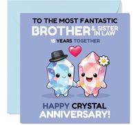 Milestone 15th Anniversary Card for Brother & Sister in Law