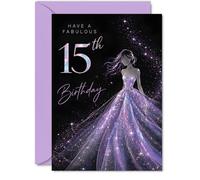 Milestone 15th Birthday Card, Sparkling Style for a Milestone Year