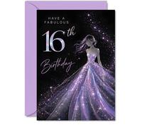 Milestone 16th Birthday Card, Shimmer and Sparkle for a Sweet Sixteen