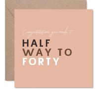 Milestone 20th Birthday Card - Modern Script and Bold Block Text for a Playful Milestone - 145mm Square, Envelope Included