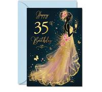 Milestone 35th Birthday Card, Raise a Glass to 35