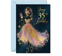 Milestone 35th Birthday Card, Sparkle and Laughter for Her Big 3-5