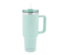 Milestone Travel Mug 40oz Tumbler with Straw, Handle & Lid/Large Capacity Insulated Stainless Steel Cup for Cold or Hot Drinks (Mint Green)