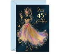 Milestone 45th Birthday Card, Sparkle, Bubbles and Butterflies