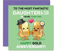 Milestone 50th Anniversary Card for Daughter & Son in Law