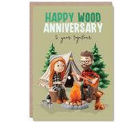 Milestone 5th Anniversary Card, Wood You Believe It