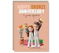 Milestone 8th Anniversary Card, Cheers to 8 Years of Fun