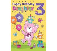Milestone Age Birthday Card Age 3 Daughter - 9 x 6 inches - Regal Publishing