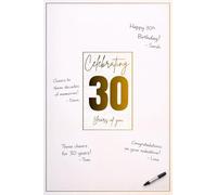 Milestone Birthday Message Board A3 -Keepsake Poster Guest Book signage art work- personalised party decoration (30th)