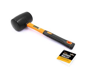 Milestone Camping 16000 32oz Rubber Mallet/Sturdy Fibreglass Handle/Ideal for Putting Up Tents & Canopies