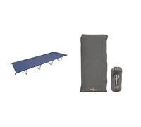 Milestone Camping 20240 4 Leg Folding Camping Bed/Ideal for Fishing, Festivals and Camping/Durable, Lightweight and Easy to Store/Carry Bag Included / H18 x W59 x L180cm