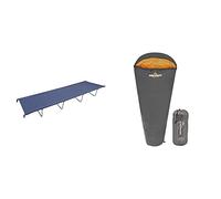 Milestone Camping 20240 4 Leg Folding Camping Bed/Ideal for Fishing, Festivals and Camping/Durable, Lightweight and Easy to Store/Carry Bag Included / H18 x W59 x L180cm