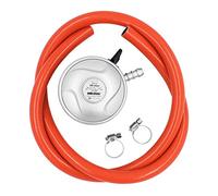 Milestone Camping 20489 Butane 21mm Gas Regulator with Hose and Clips, 28 Mbar