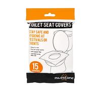 Milestone Camping 25140 Disposable Toilet Seat Covers/Pack Of 15 / Unisex/Hygienic, Compact and Discreet/Ideal for Camping Trips, Days Out and Festivals