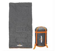Milestone Camping Envelope Single Sleeping Bags / 2 Season Insulation/Lightweight and Portable with Carry Sack/Extra Thick Double Layer Interior/Water Resistant (Grey & Orange)