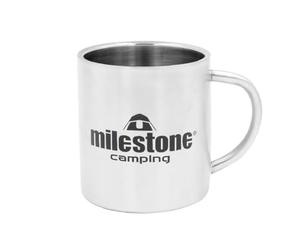 Milestone Camping 65980 Stainless Steel Camping Mug/Double Walled with 300ml Capacity/Camping, Festivals, Fishing