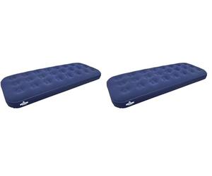 Milestone Camping 88000 Flocked Single Airbed/Easy Inflate & Deflate/Weatherproof/Great For Camping, Festivals, Sleepovers & Family Gatherings (Pack of 2)